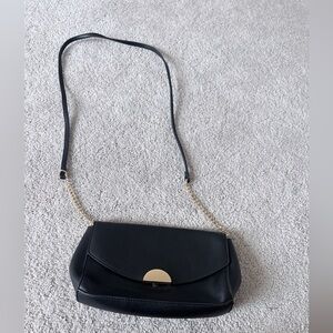 3/$25 A New Day Black Clutch Purse with Removable Strap - Gold Accents.